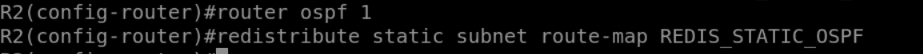 redistribution des routes statiques dans OSPF